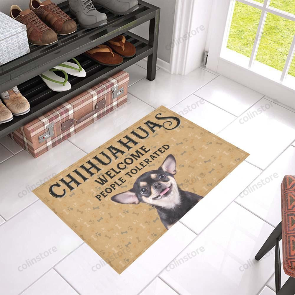 Chihuahua Welcome - People Tolerated Doormat Welcome Mat