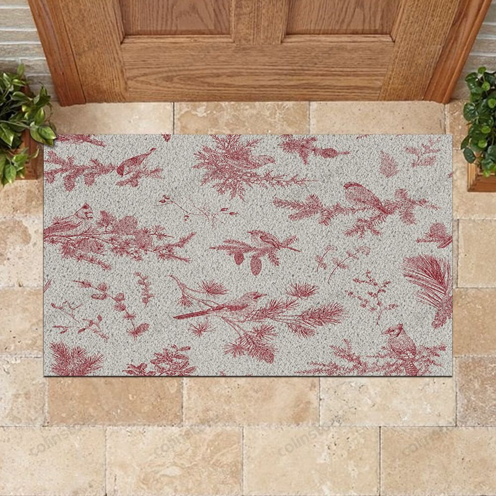 Christmas Bird Doormat Merry Christmas Doormat