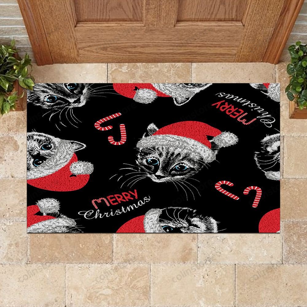 Christmas Cat Doormat Merry Christmas Doormat -ghepten-3bo21f6