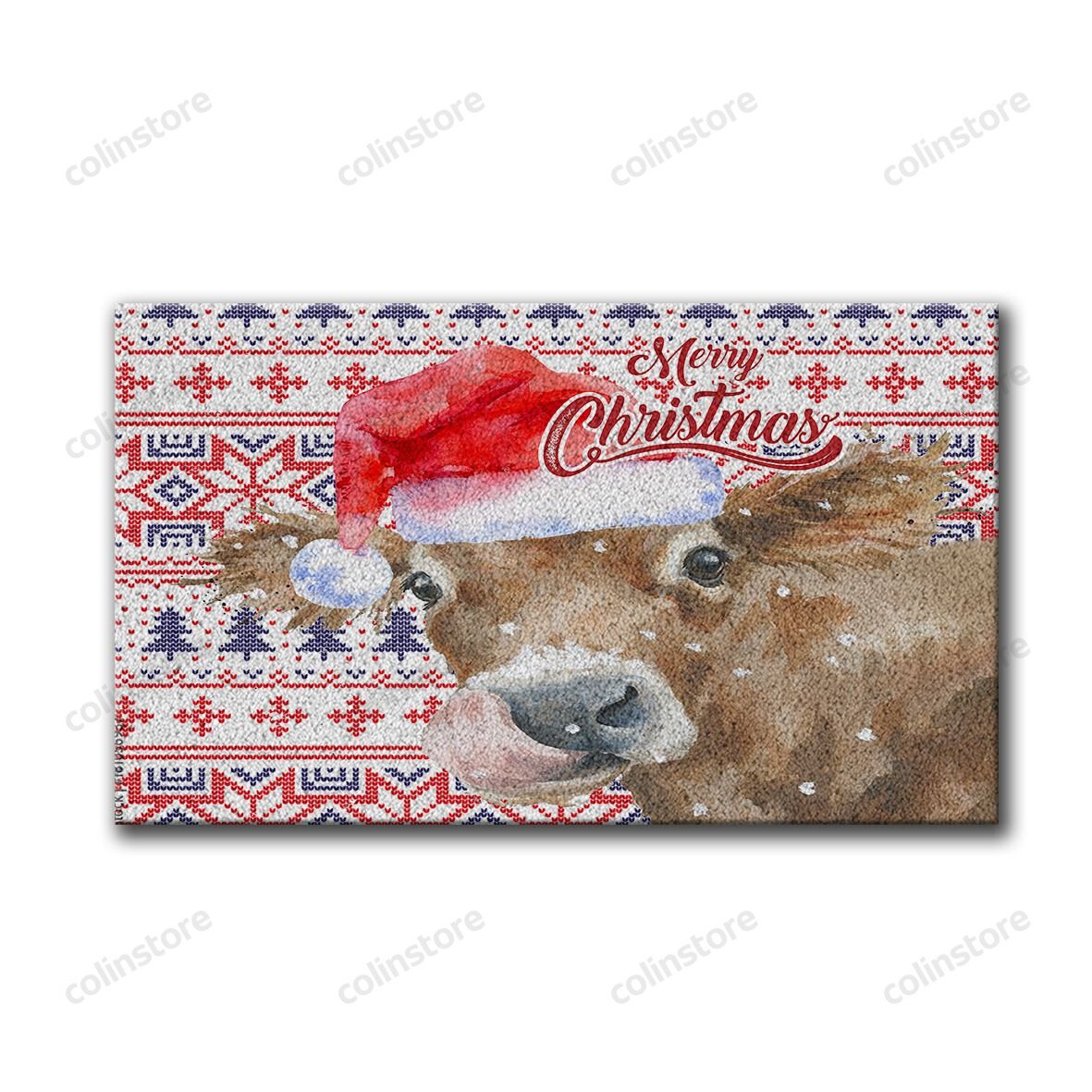 Christmas Cow Doormat Merry Christmas Doormat -ghepten-46ico89