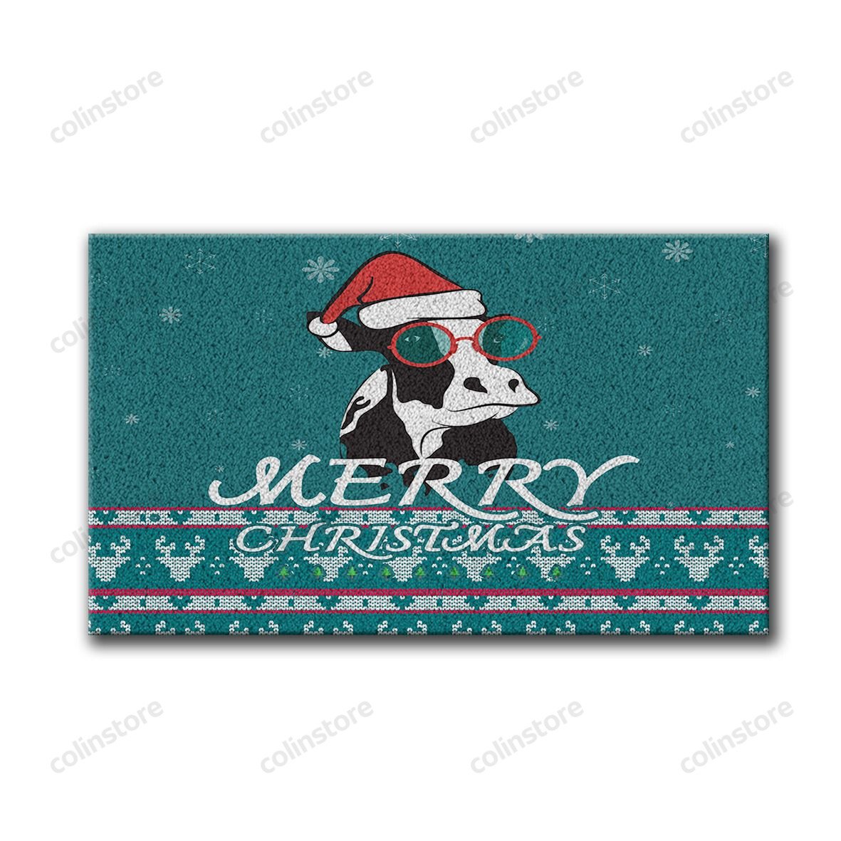 Christmas Cow Doormat Merry Christmas Doormat -ghepten-joilnxw