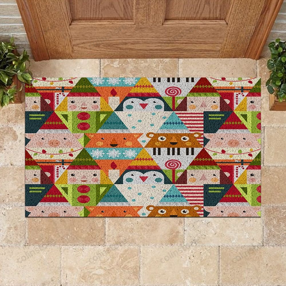 Christmas Day Pattern Doormat Merry Christmas Doormat