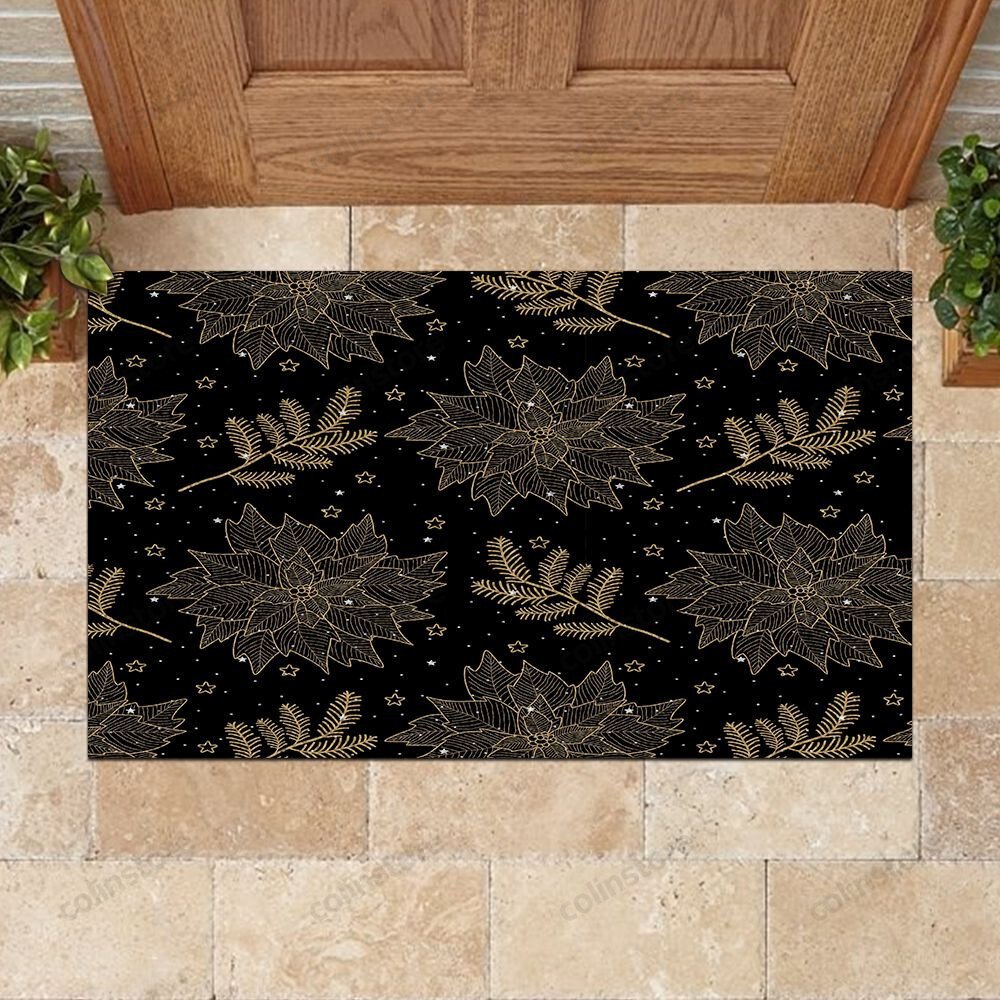 Christmas Leaves Doormat Merry Christmas Doormat -ghepten-3wkol4s