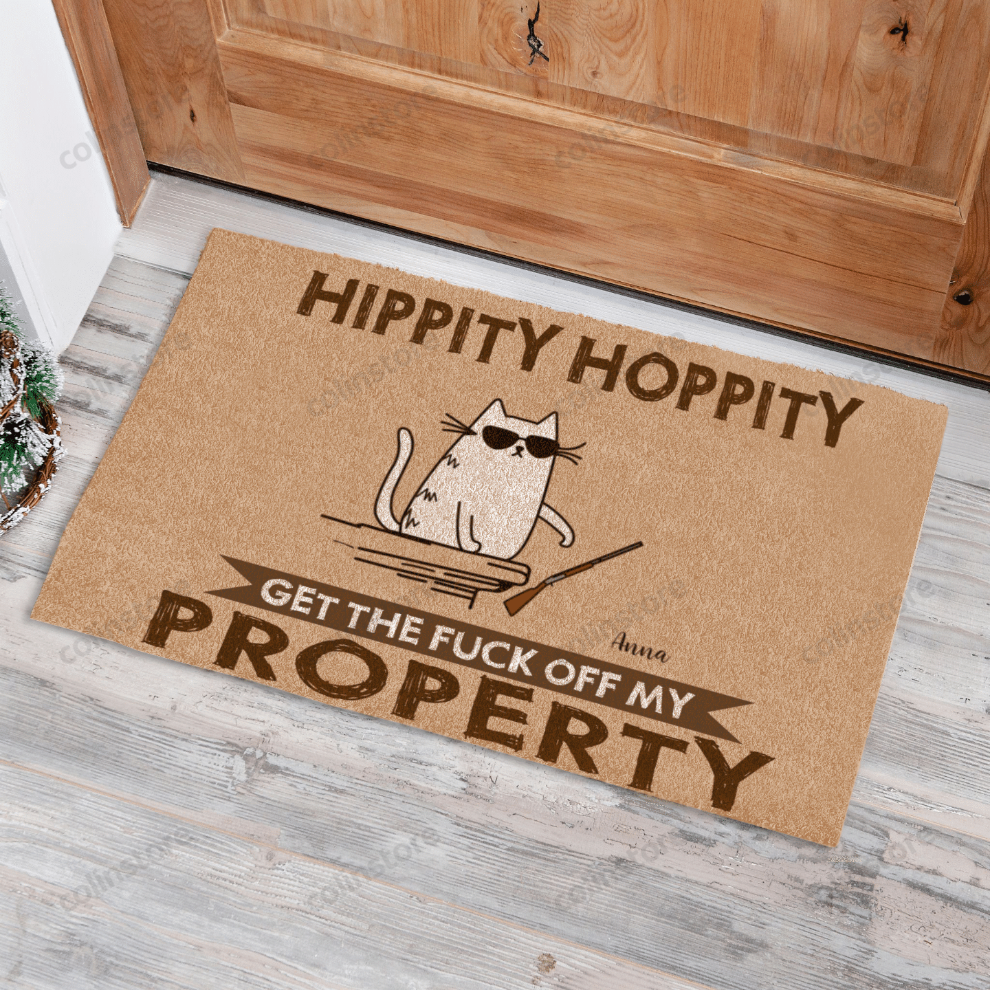 Cool Cat Hippity Hoppity Funny Outdoor Indoor Wellcome Doormat