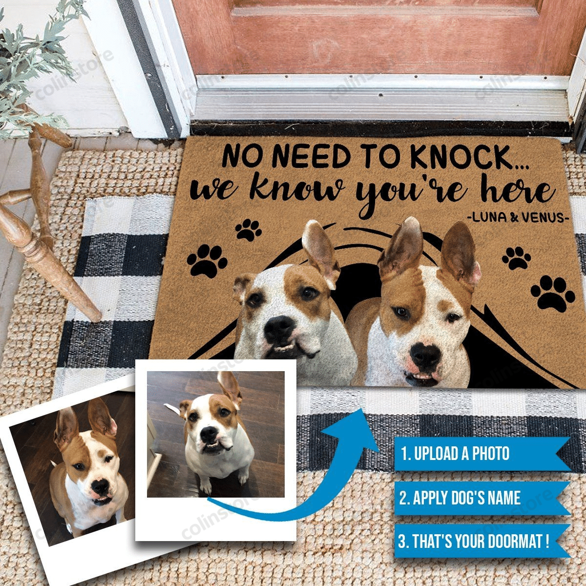 Custom Dog Doormat No Need To Knock The Door