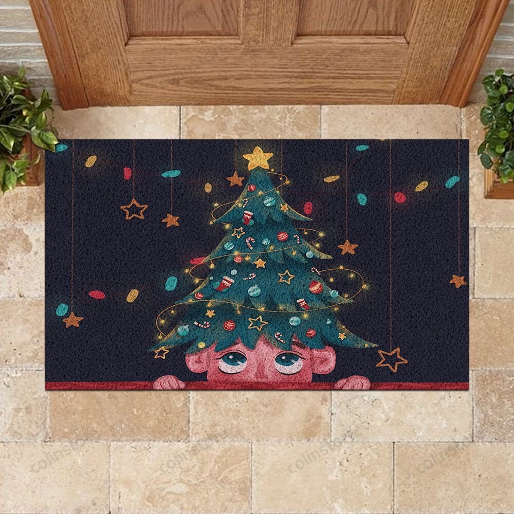 Cute Christmas Tree Doormat Merry Christmas Doormat