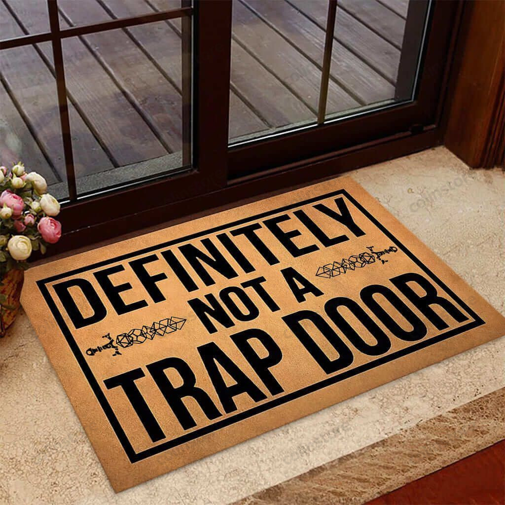 Definitely Not A Trap Door Tabletop Rpg Doormat Welcome Mat