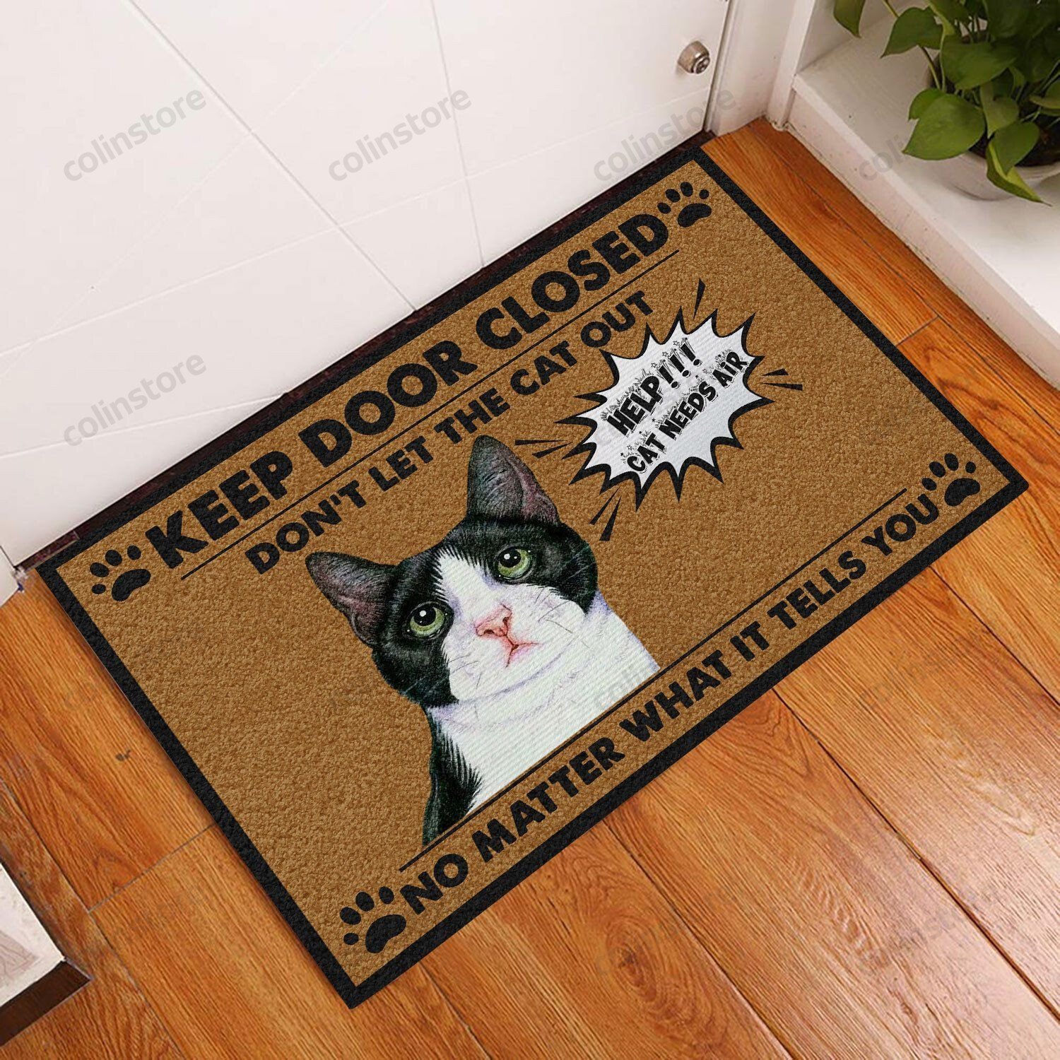 Do Not Let The Cat Out Doormat Welcome Mat