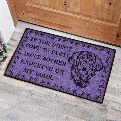 Dog Golden Retriever Purple Funny Outdoor Indoor Wellcome Doormat