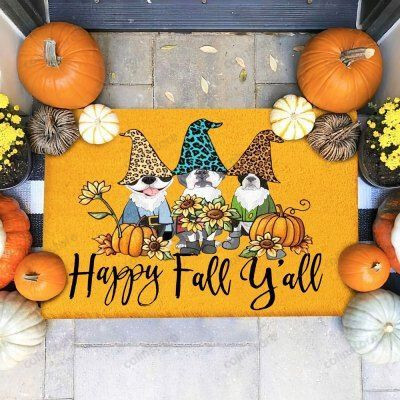 Dogs Terrier Happy Fall Funny Outdoor Indoor Wellcome Doormat