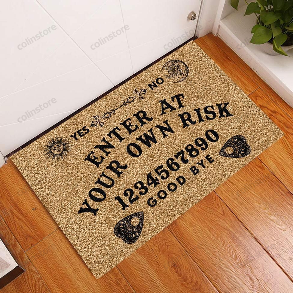 Enter At Your Own Risk Ouija Board Witch Doormat Welcome Mat