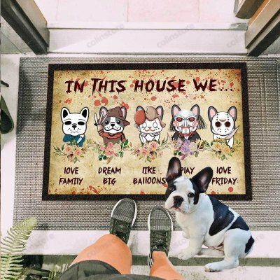 French Bull Dog Horror Squad Funny Outdoor Indoor Wellcome Doormat