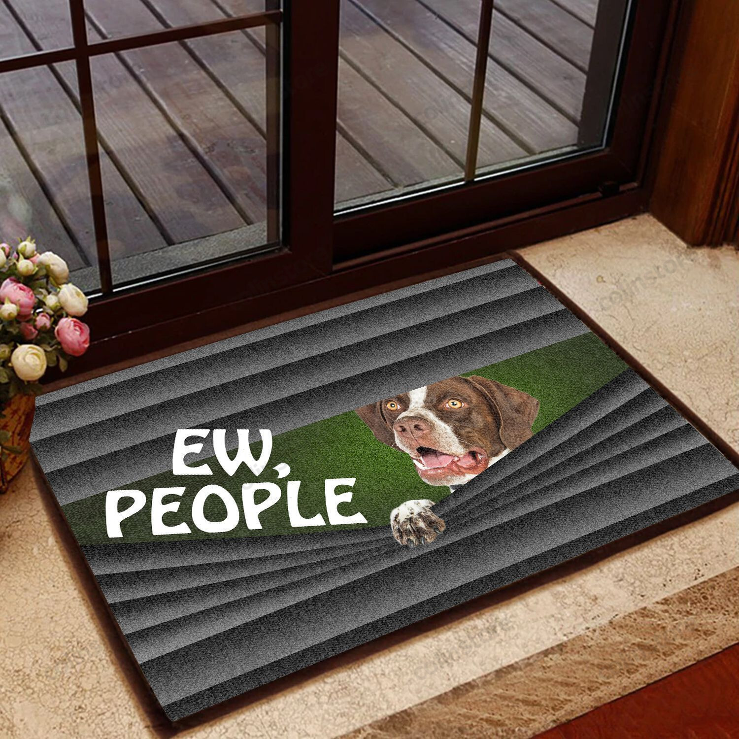 German Shorthaired Pointer Ew People - Dog Doormat Welcome Mat