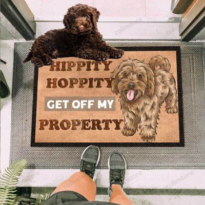 Get Off My Property Poodle Funny Outdoor Indoor Wellcome Doormat