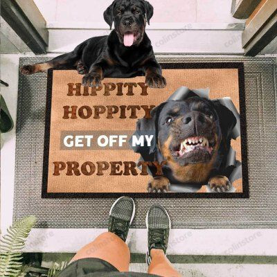 Get Off My Property Rottweiler Funny Outdoor Indoor Wellcome Doormat