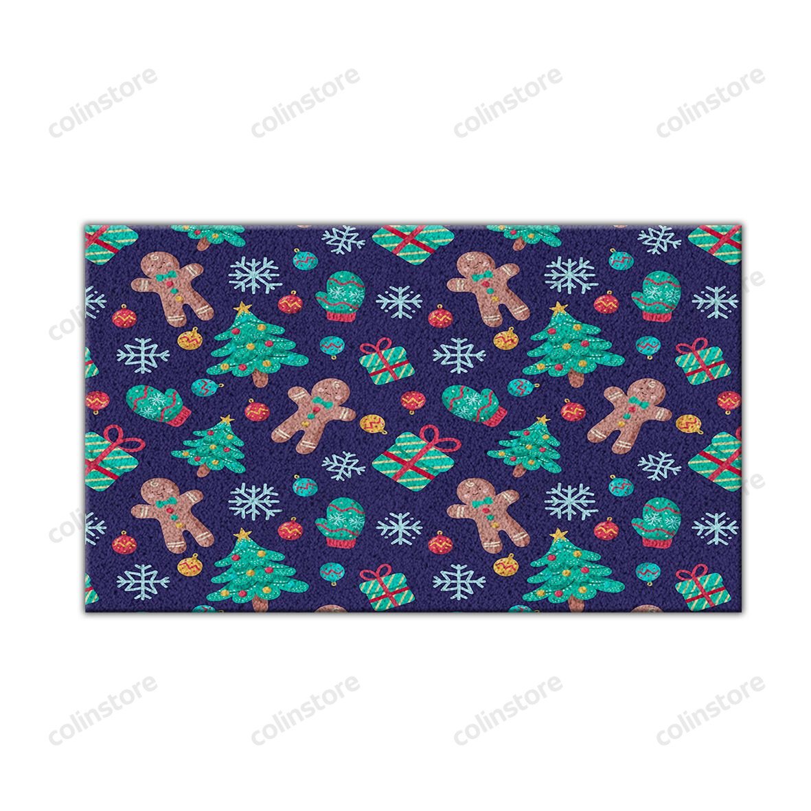 Ginger Bread Man Christmas Gift Pattern Doormat Merry Christmas Doormat