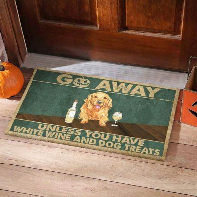 Go Away Golden Retriever Funny Outdoor Indoor Wellcome Doormat