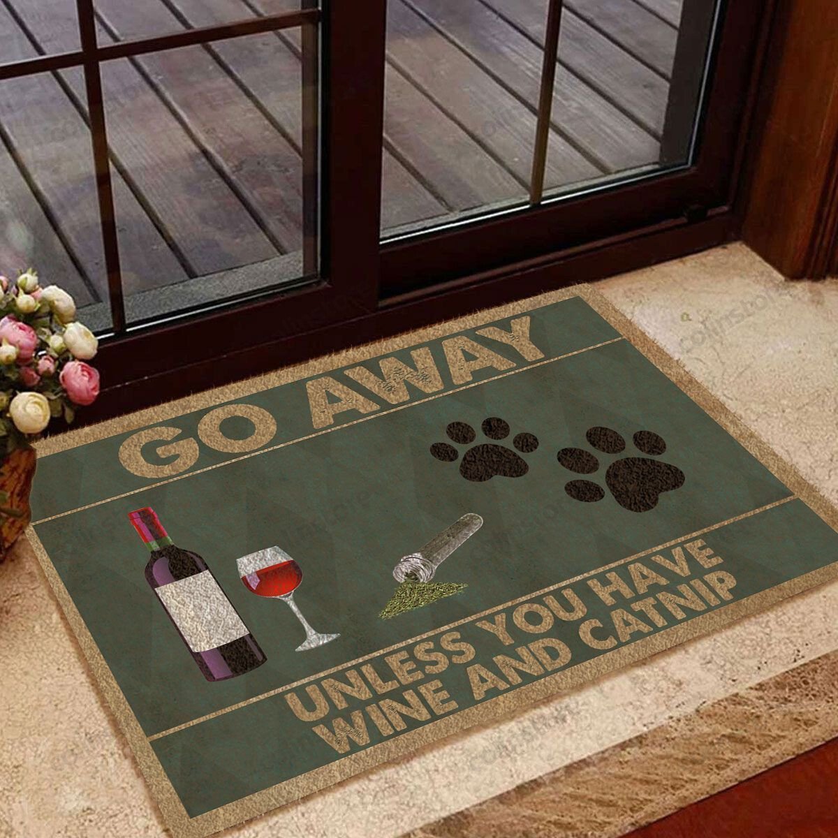 Go Away Unless You Have Wine And Catnip Funny Outdoor Indoor Wellcome Doormat