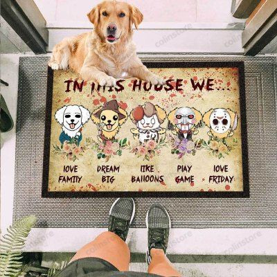Golden Retriever Dog Horror Squad Funny Outdoor Indoor Wellcome Doormat