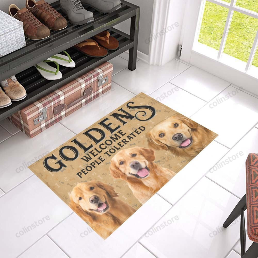 Golden Retrievers Welcome People Tolerated Doormat Welcome Mat