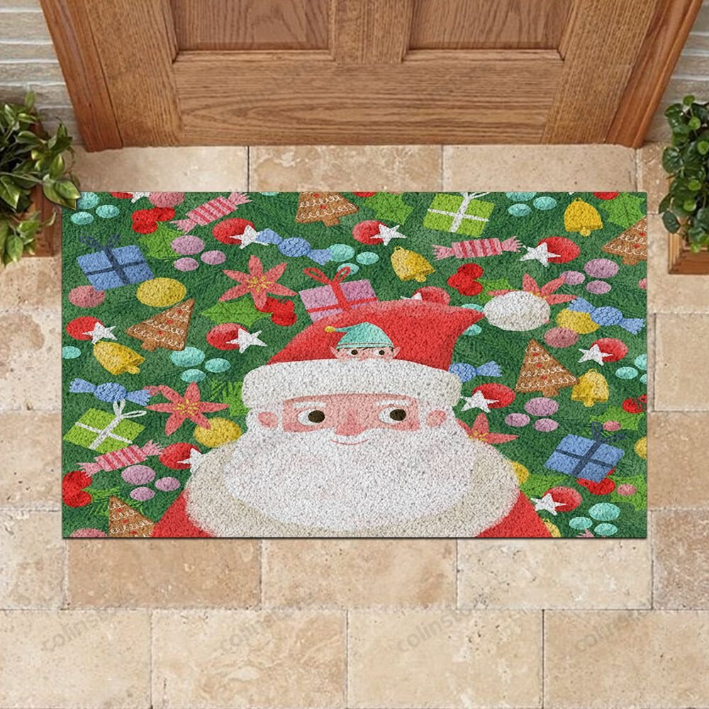 Happy Santa Claus Doormat Merry Christmas Doormat