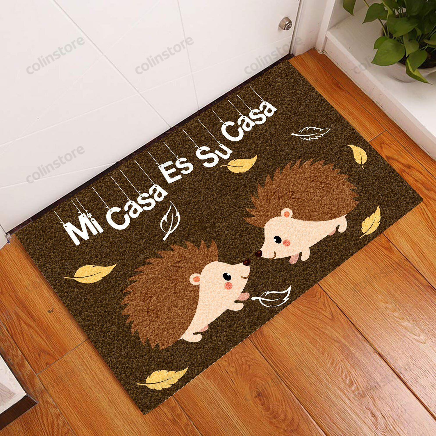 Hedgehog Mi Casa Es Su Casa Doormat Welcome Mat