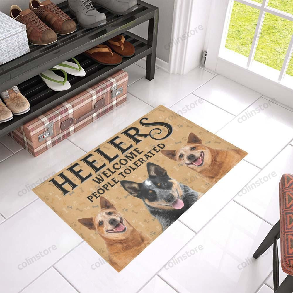 Heelers Welcome People Tolerated Doormat Welcome Mat