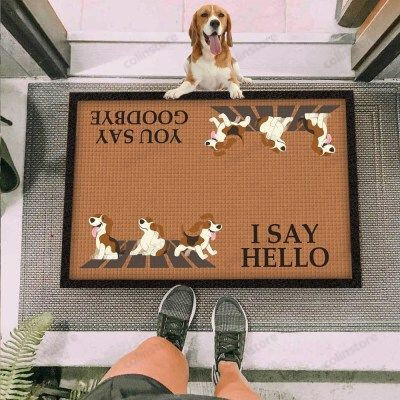 Hello Goodbye Beagle Funny Outdoor Indoor Wellcome Doormat