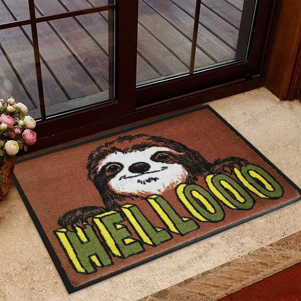 Hello Sloth Doormat Welcome Mat