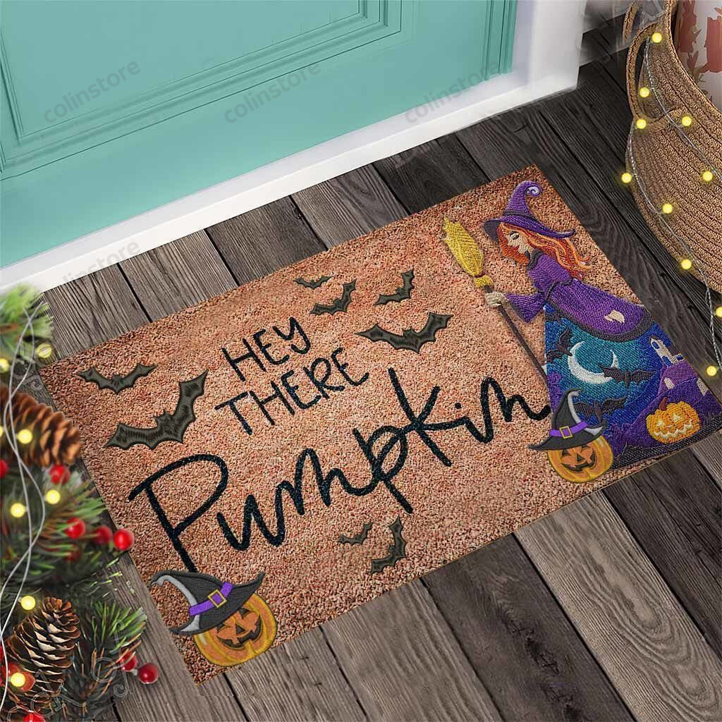 Hey There Pumpkin Witch Doormat Welcome Mat