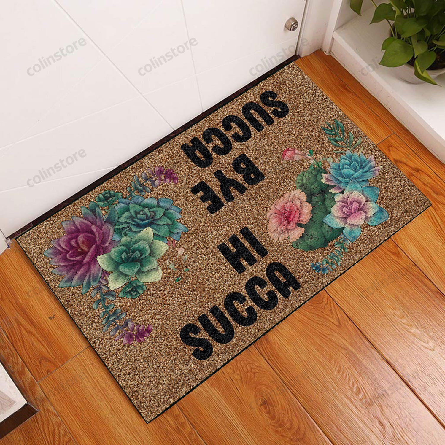 Hi Bye Succa Succulent Doormat Welcome Mat