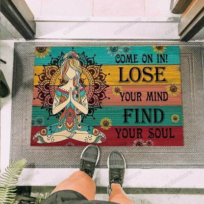 Hippie Come On In Funny Outdoor Indoor Wellcome Doormat