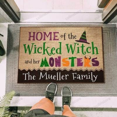 Home Of Witch And Her Monsters Funny Outdoor Indoor Wellcome Doormat