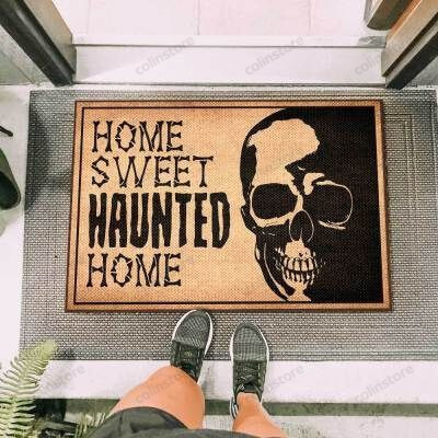 Home Sweet Haunted Home Skull Funny Outdoor Indoor Wellcome Doormat