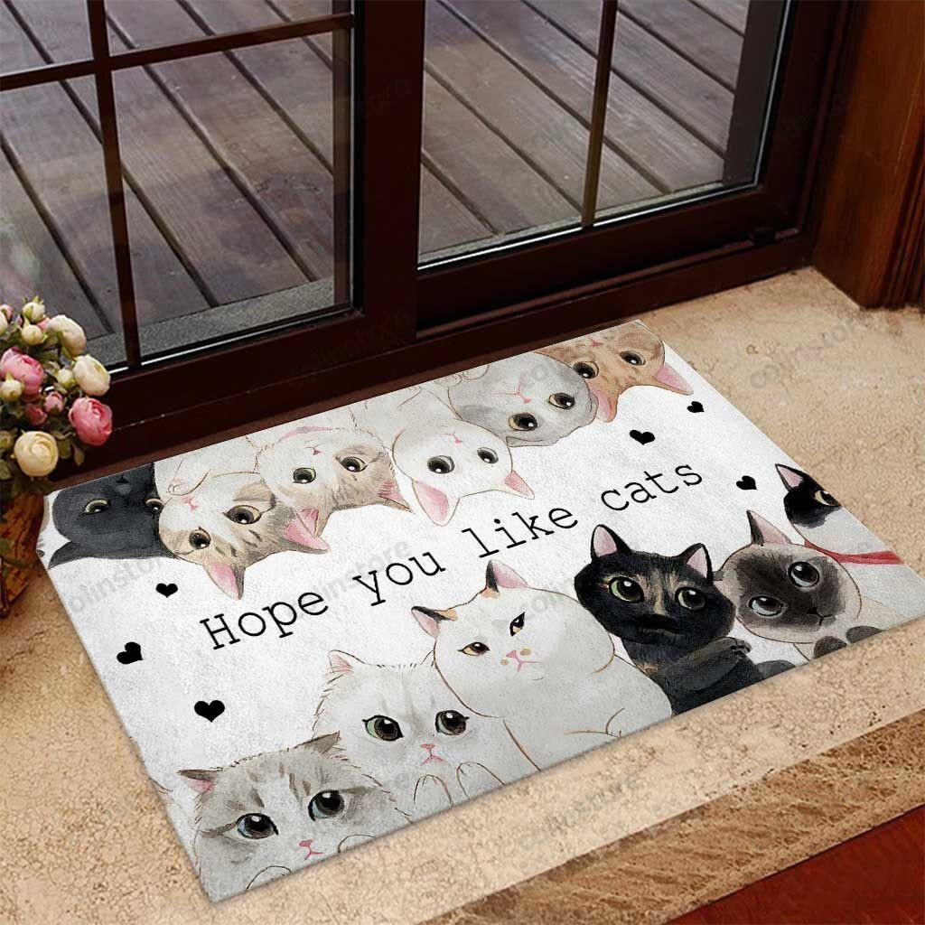 Hope You Like Cats Cat Doormat Welcome Mat