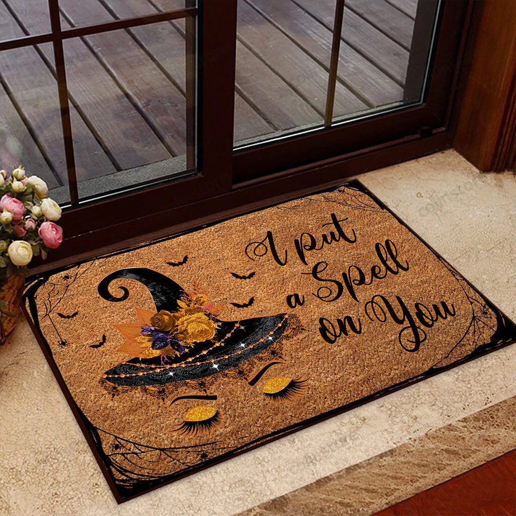 I Put A Spell On You Coir Pattern Print Witch Doormat Welcome Mat