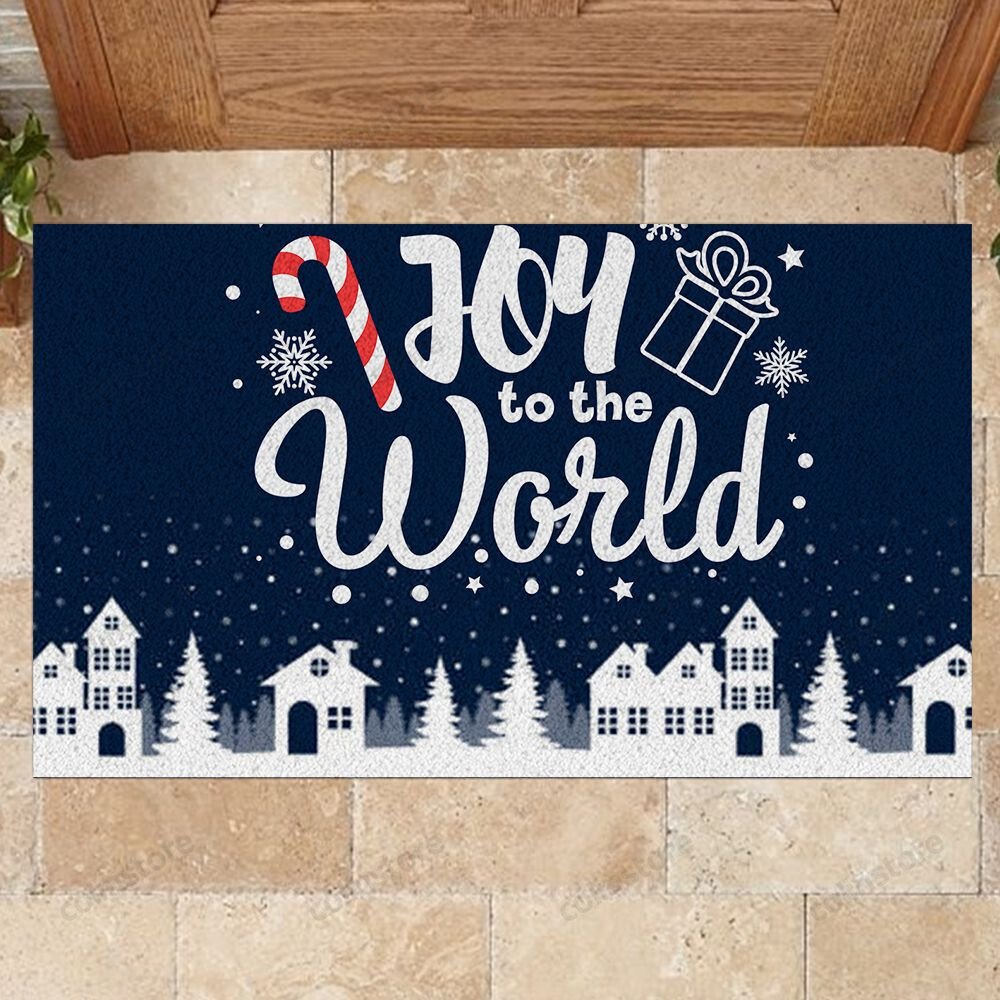 Joy To The World Doormat Merry Christmas Doormat