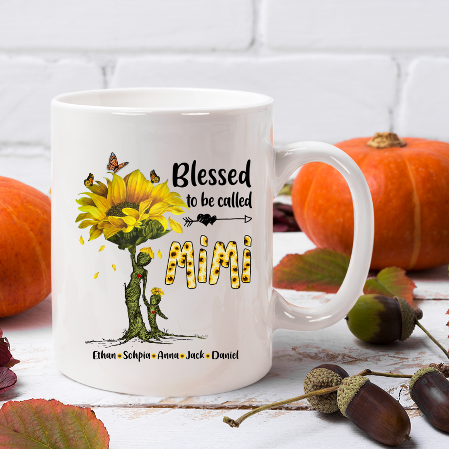 Blessed To Be Called Grandma Sunflower Tree Mug Gift To My Gigi Mothers Day Mug Gift Mug
