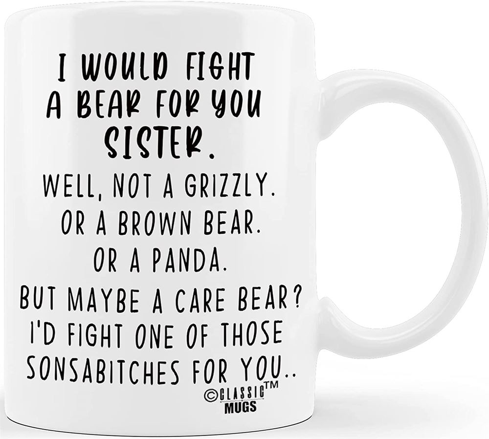 Fight Bear For Sister Funny Gift For Sisters In Law Step Sis Gifts From Sister Or Brother Gift Ideas