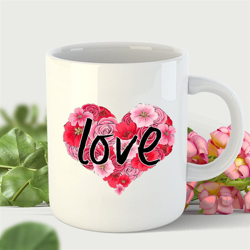 Floral Love Heart Sublimation File Valentines Heart