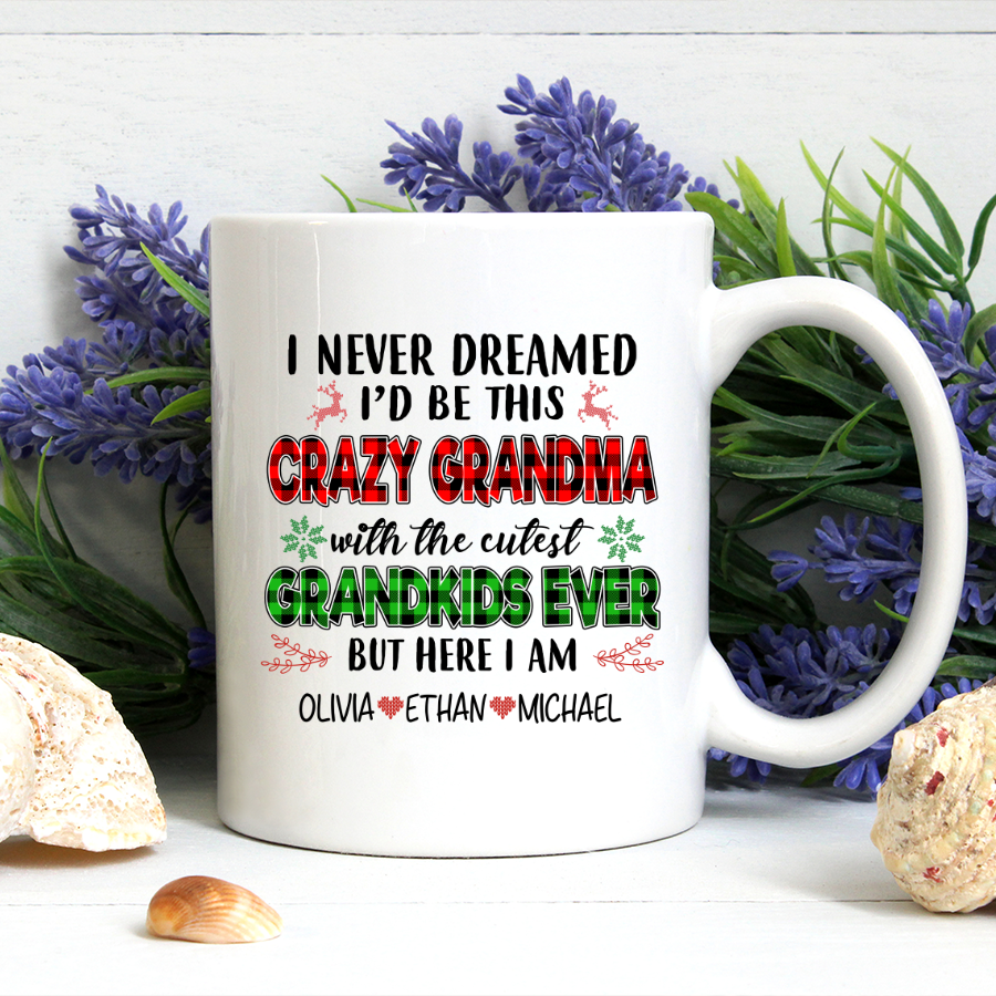 Funny Mug For Grandma I Never Dreamed Id Be This Crazy Grandma With The Cutest Grandkids Ever Mug