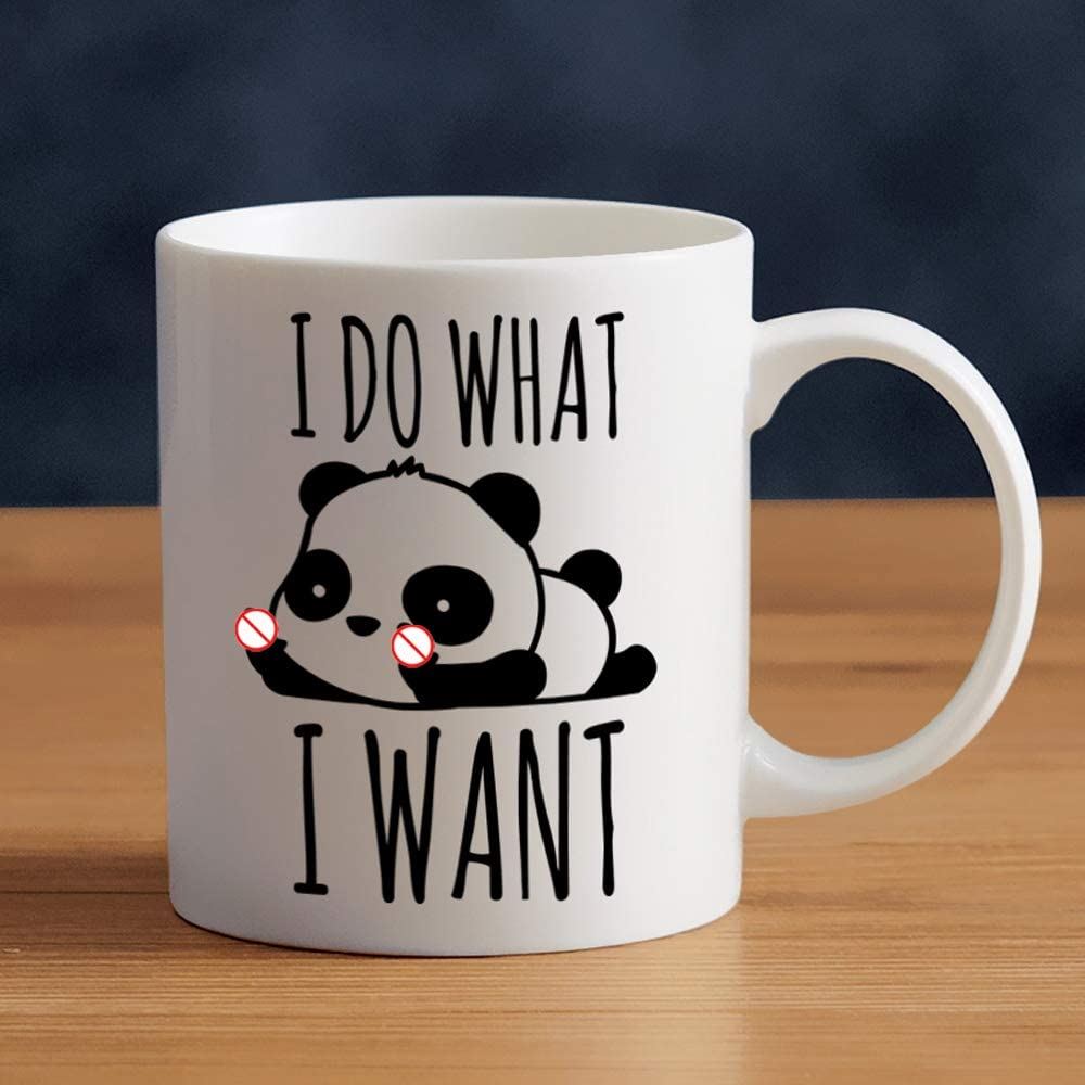I Do What I Want Funny Coffee Mug Cute Panda Ceramic Cup 11oz Birthday Present Christmas Gifts For H