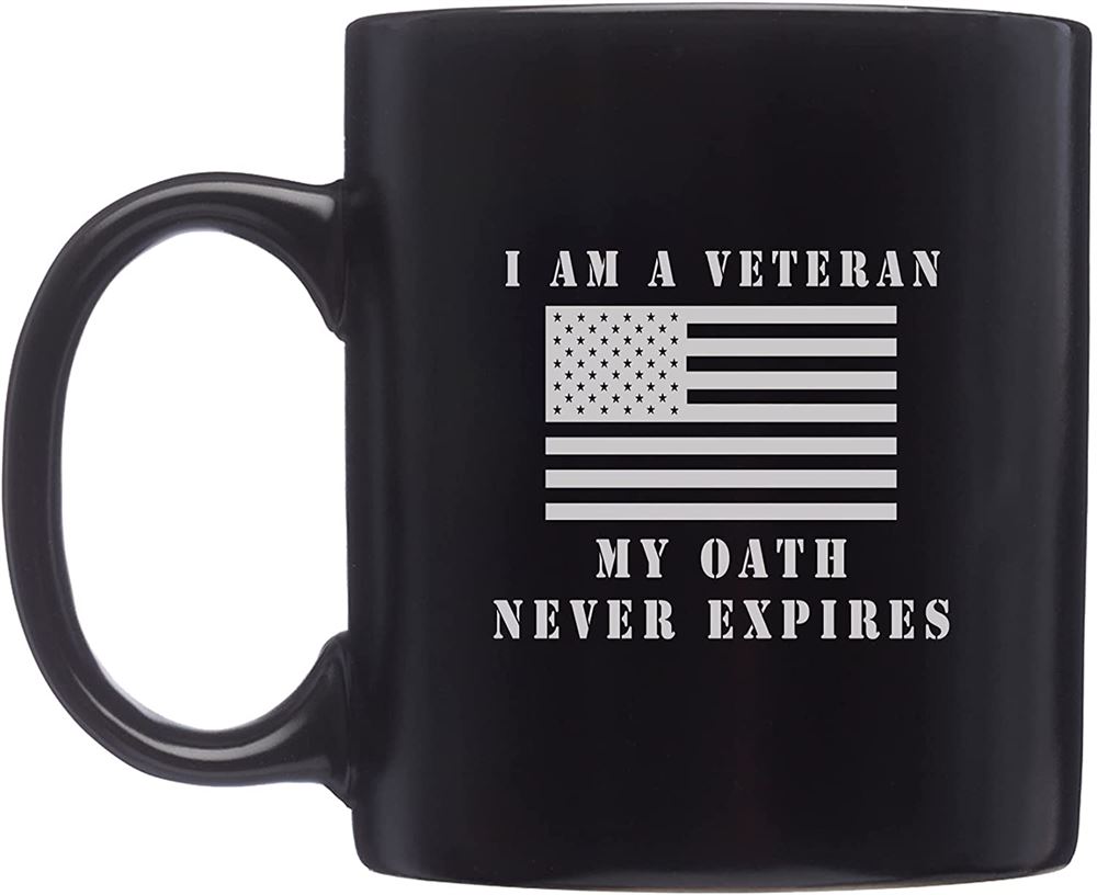 Military Veteran Coffee Mug Usa Flag American I Am A Veteran My Oath Never Expires Novelty Cup Gift