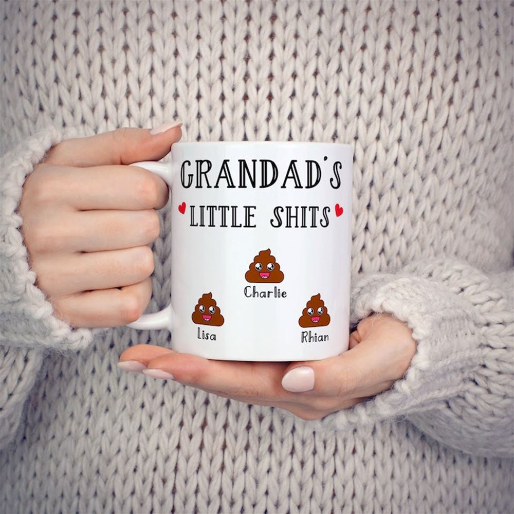 Personalised Mugs Grandads Little Shit Grandad Funny Mug Gift For Grandad Birthday Present Coffee M