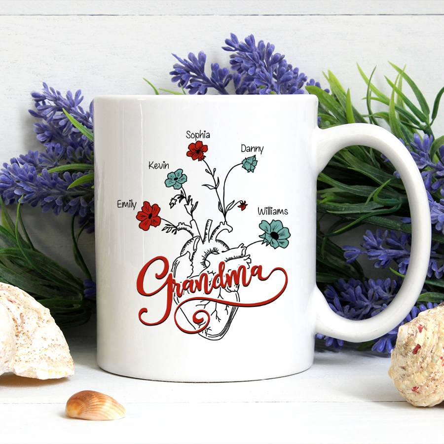 Personalize Grandma With Grandkids Mug 15oz And 11oz Mug Mothers Day Gift