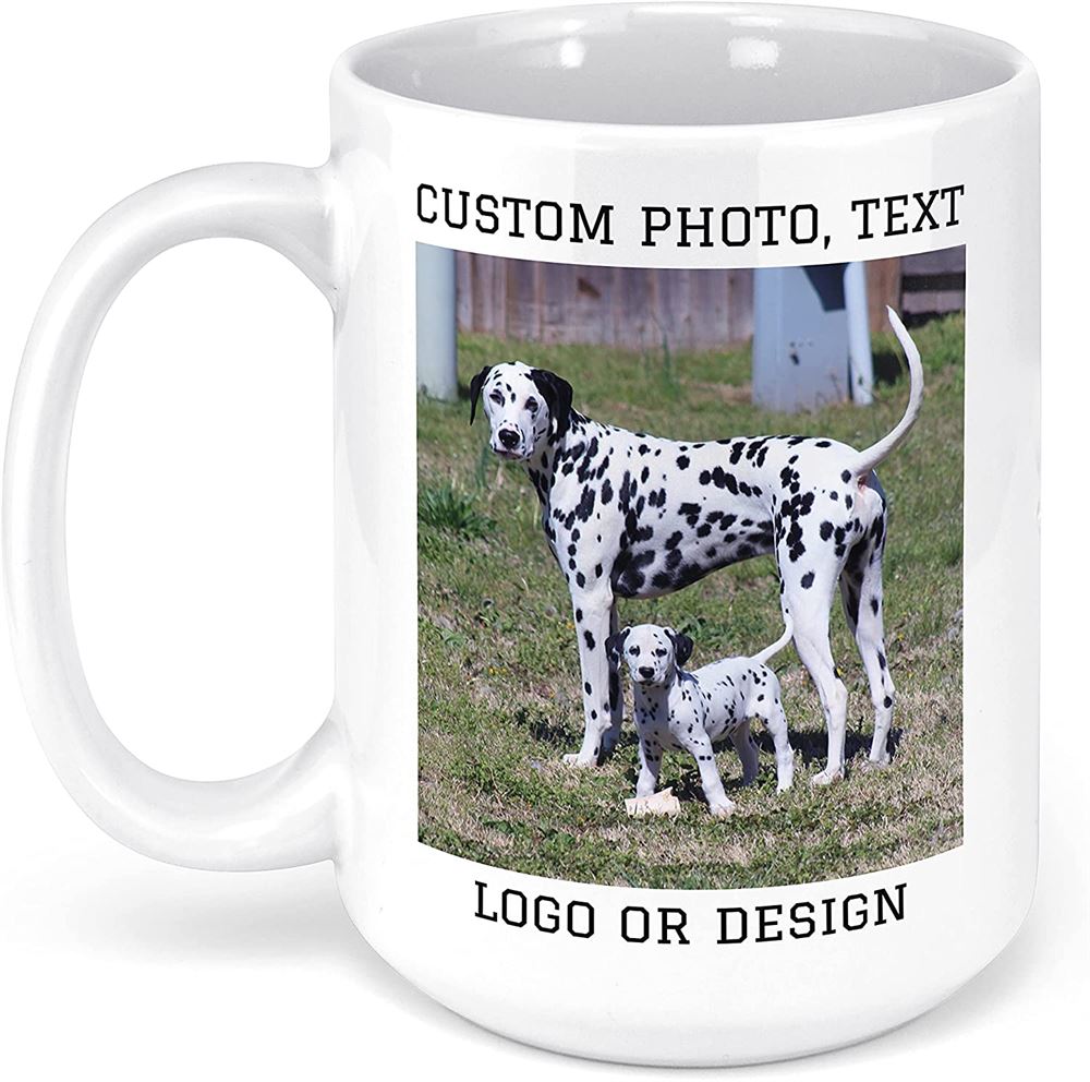 Personalized Coffee Mug With Custom Photo Text Logo Or Design 15oz White Ceramic Dye Tazas Personali