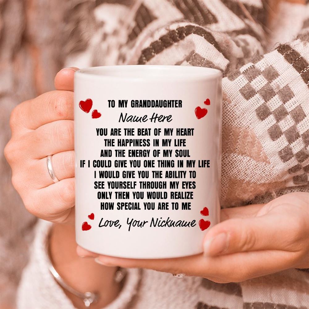 Personalized Gift For Granddaughter The Beat Of My Heart Granddaughter Mug Granddaughter Christmas P