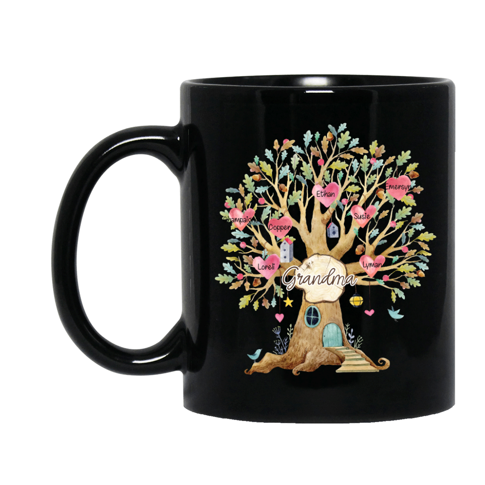 Personalized Grandkids Family Tree And Grandma Mug