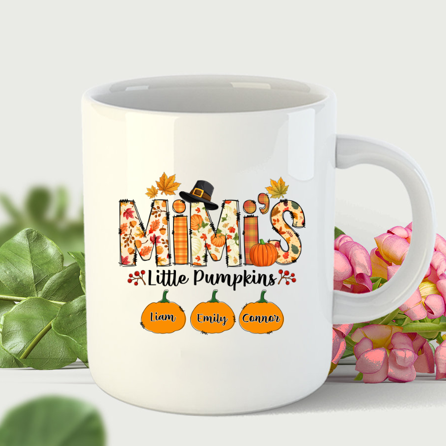 Personalized Grandma Mimi Fall Autumn Pumpkin Season Halloween Thanksgiving Mug
