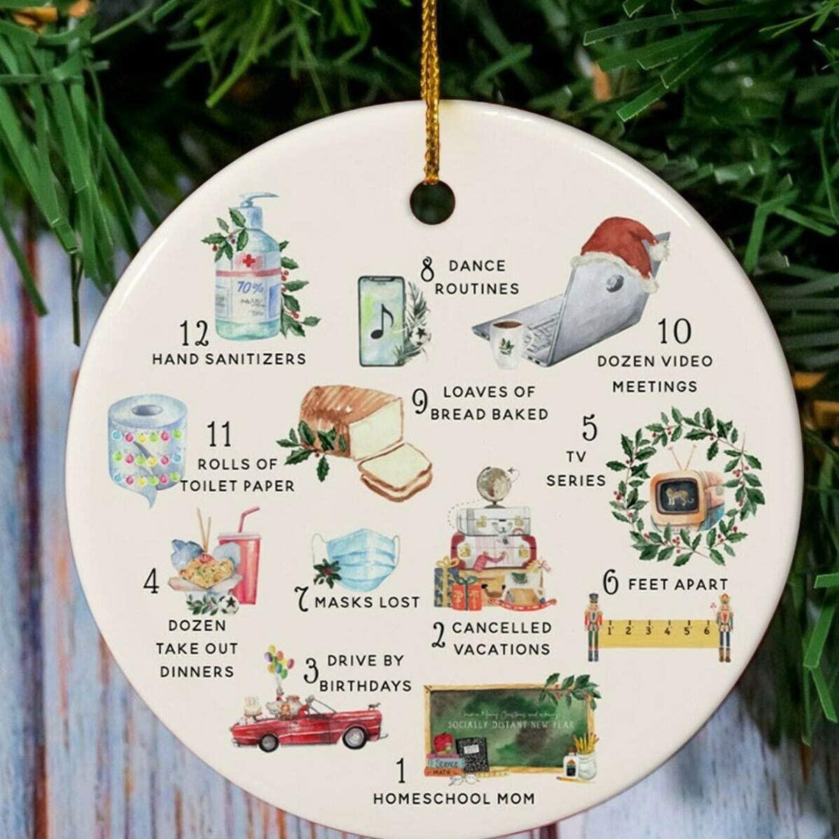 2020 Annual Events Ornament - The 12 Days Of Corona Ornament - Funny Idea 2020 The Year To Remember Forget